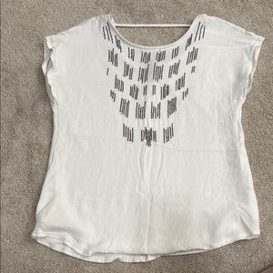 Apt 9 Cream Cap Sleeve Embellished Beaded Blouse